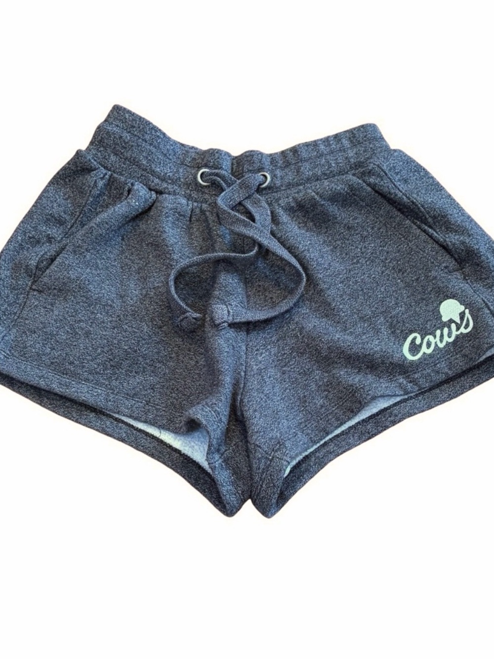 COWS PEI Lounge Shorts Small Grey Speckled Drawstring Cozy Sweat Shorts